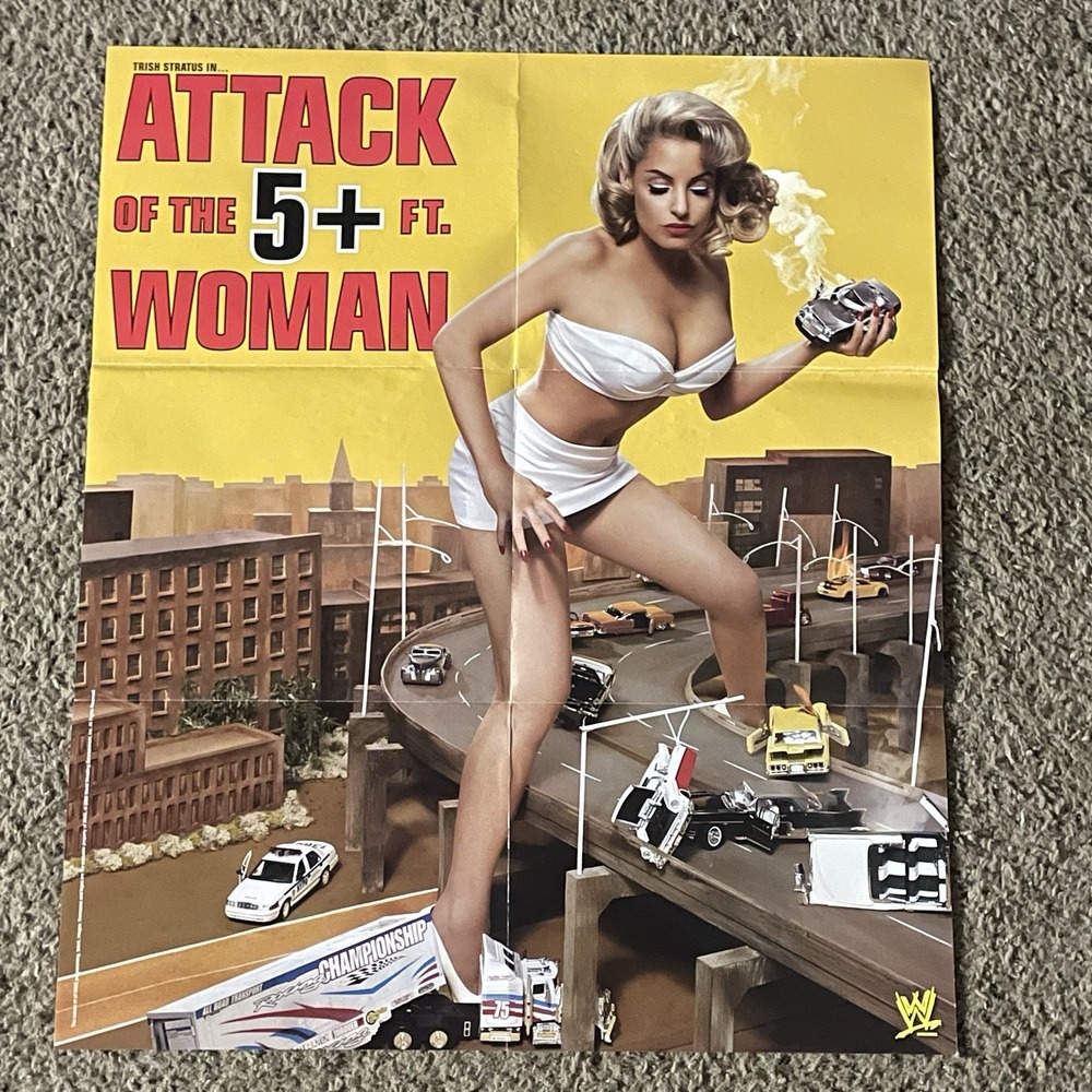 Trish Stratus 2006 WWE Magazine Poster Attack of the 5 Ft. Woman, 24.5" x 21"